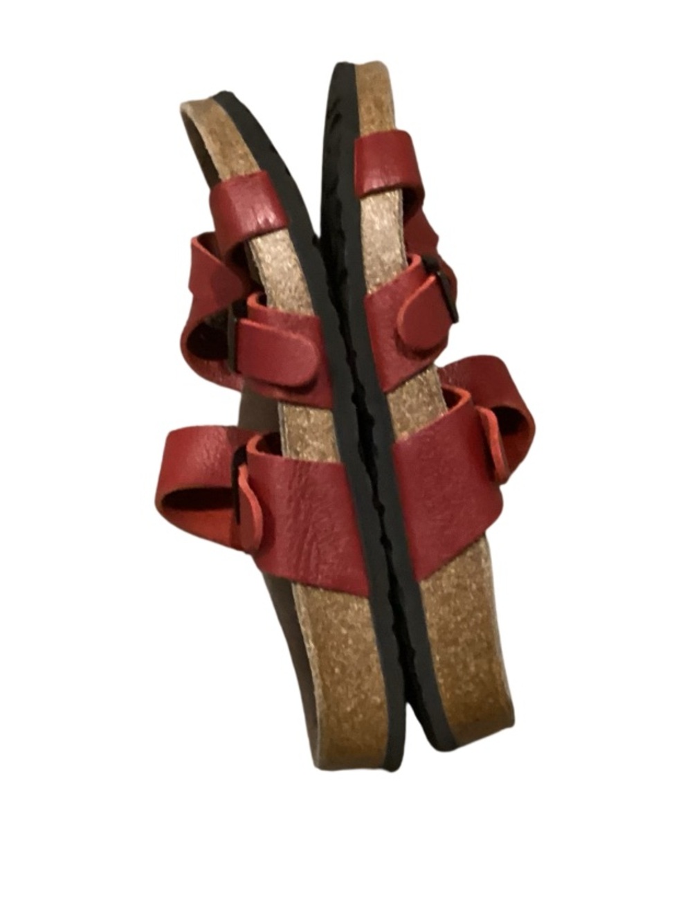 Birkenstock Tatami Red Leather Strappy Buckle Sandals 9 - Picture 6 of 9